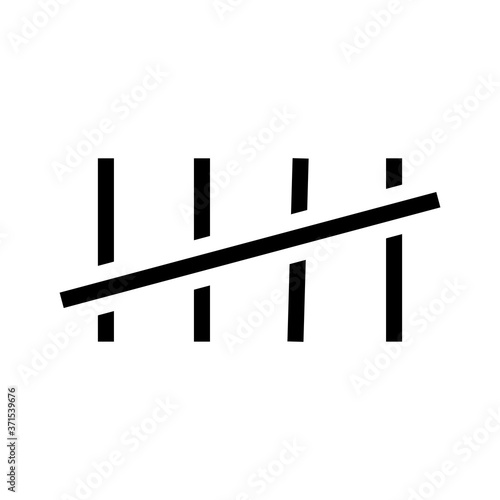 notches prisoner glyph icon vector illustration isolated