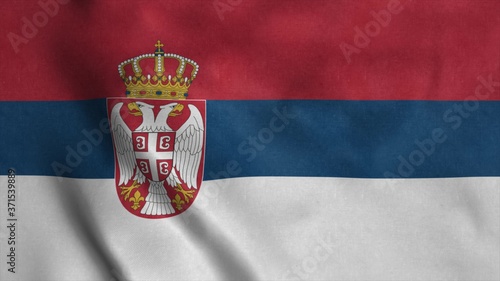 Serbia flag waving in the wind. 3d illustration