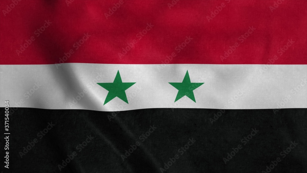 Syria flag waving in the wind. 3d illustration Syria flag waving in the wind. 3d illustration