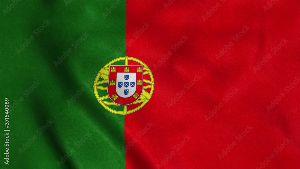 Portugal National flag waving in the wind. 3d illustration Portugal National flag waving in the wind. 3d illustration