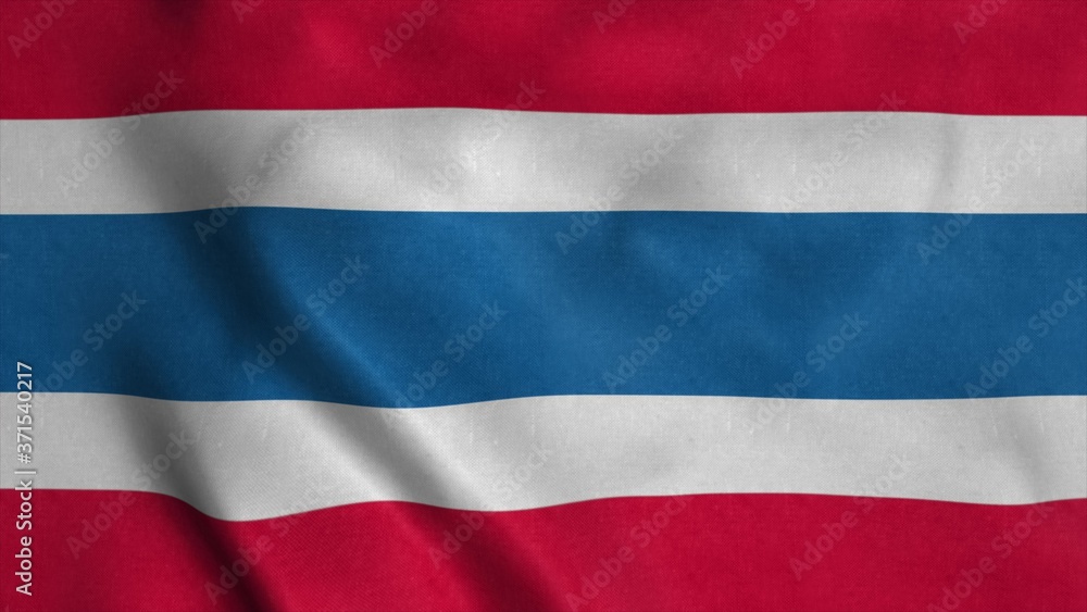 Naklejka premium Thailand flag waving in the wind. 3d illustration