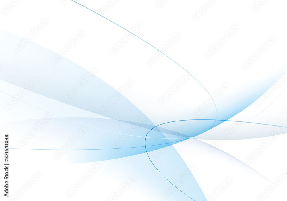 透明感のある青い曲線のグラデーションの背景イラスト 横位置 Vector De Stock Adobe Stock