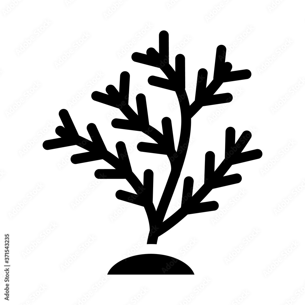 Fototapeta premium aquatic coral glyph icon vector illustration isolated