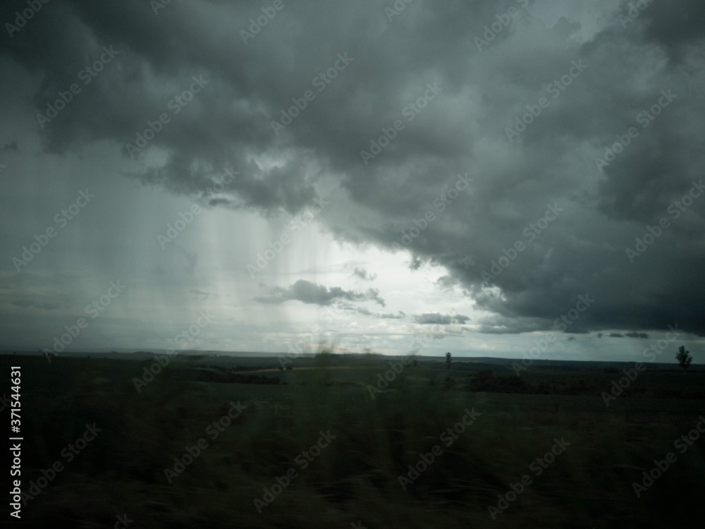 Storm clouds over the land