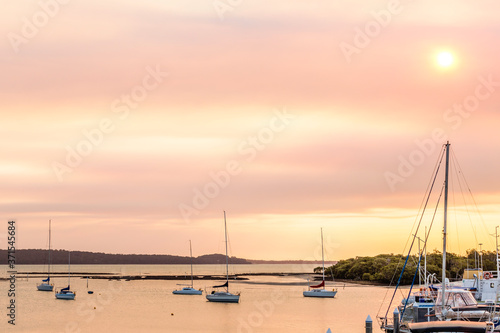 Sunset over Dowadee Island from Sunset Beach, NSW