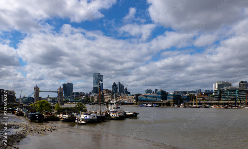 A view of the City of London as seen from Bermondsey.