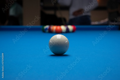 billiard balls on a table