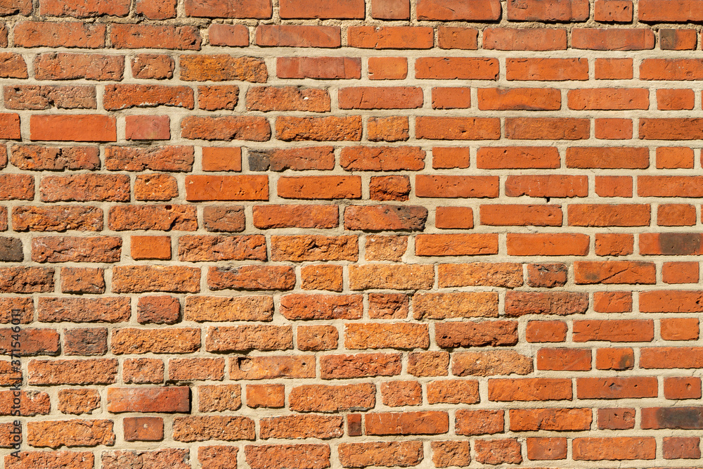 Naklejka premium texture of red brick wall, seamless texture