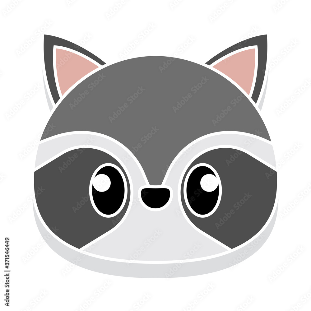 Raccoon head cartoon