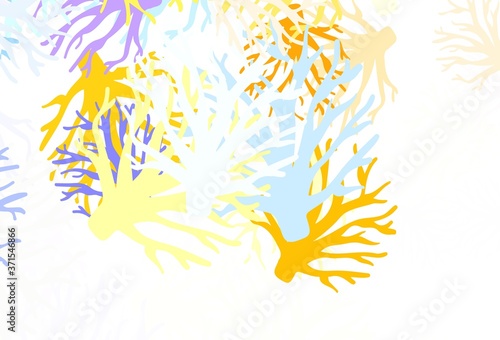 Light Multicolor vector abstract backdrop with leaves.