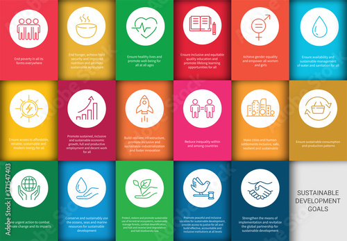 Sustainable Development Goals. Icons Set