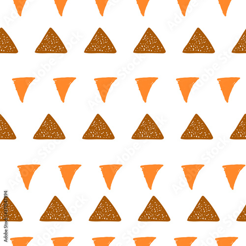 yellow triangles on white background seamless vector illustration pattern