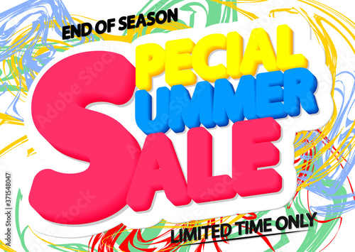 Special Summer Sale  poster design template  discount banner  vector illustration