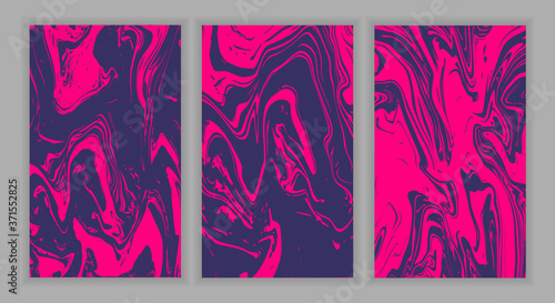 Set Liquid marble texture. Fluid art. Paint splash. Colorful fluid. Applicable for design covers, presentation, invitation, flyers,posters and business cards. 