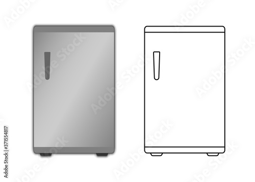 Simple refrigerator vector icon on white background isolated. EPS 10
