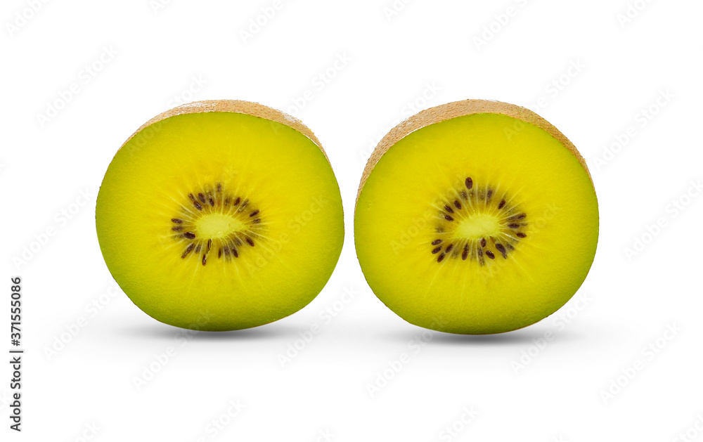 Green kiwi fruit on white background Green kiwi fruit on white background