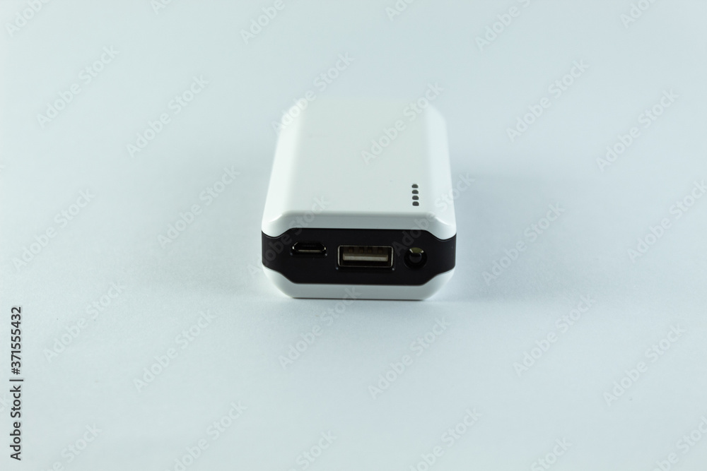 White USB portable barty with black with white infinity effect background White USB portable barty with black with white infinity effect background