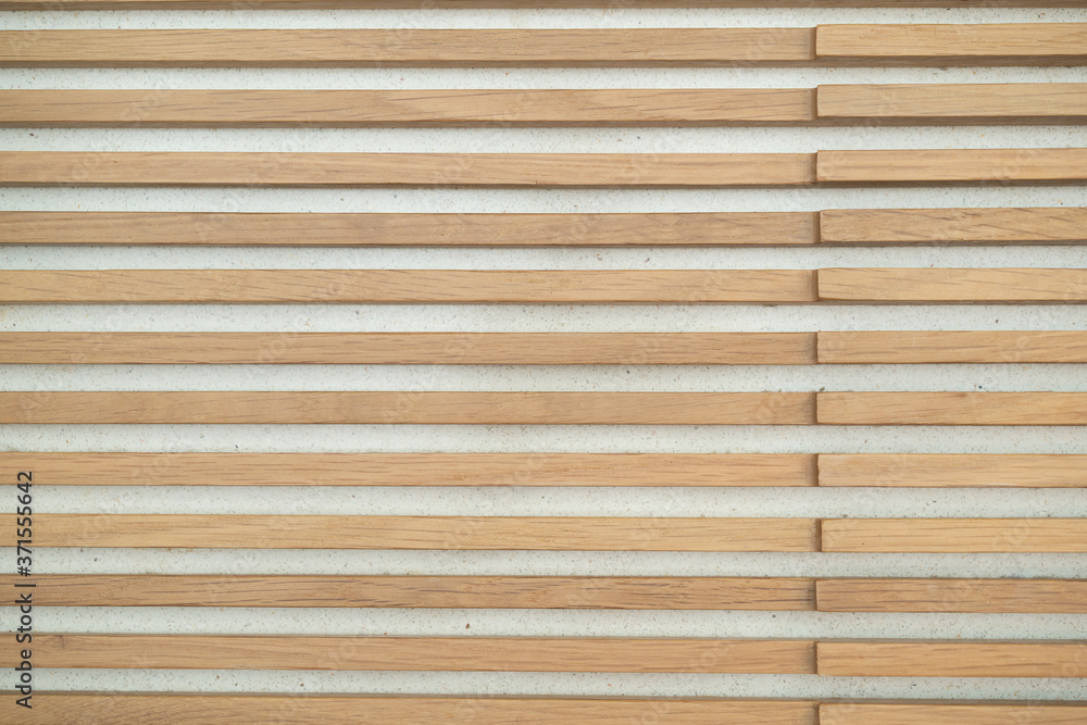 Obraz premium Wood battens wall pattern texture. interior design decoration background