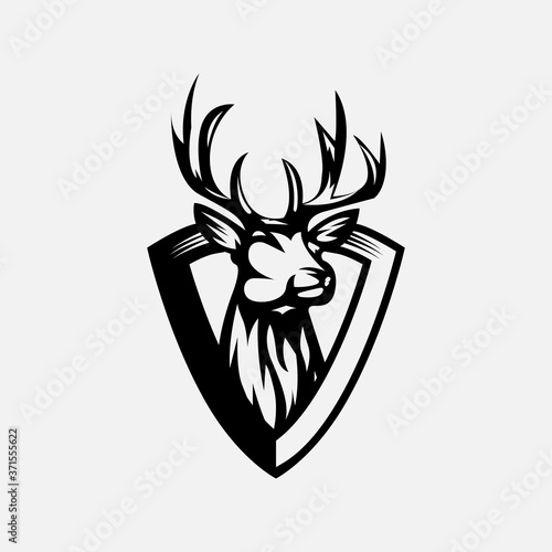 Deer shield logo template
