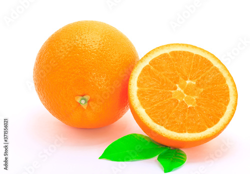 Orange fruit isolated on white background 