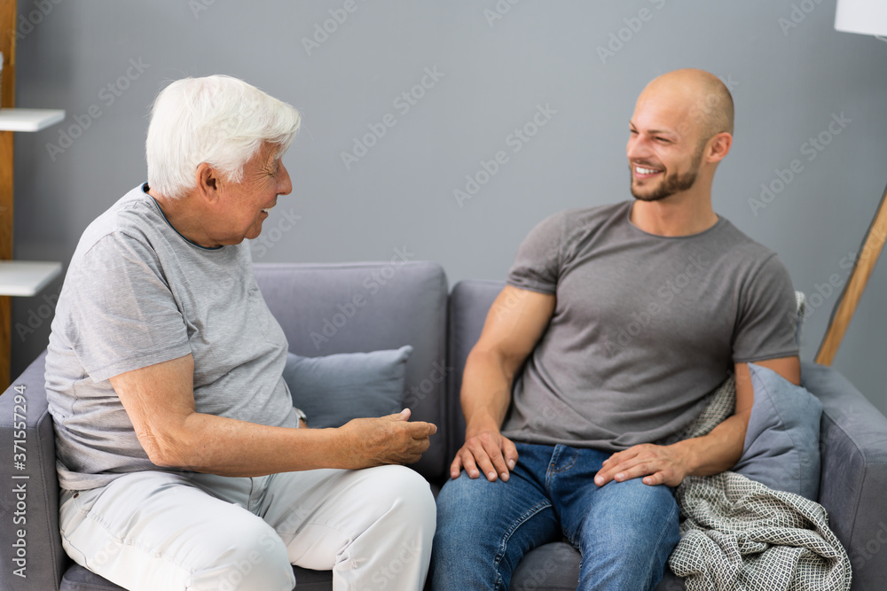 Grandpa Talking To His Grandson Grandpa Talking To His Grandson
