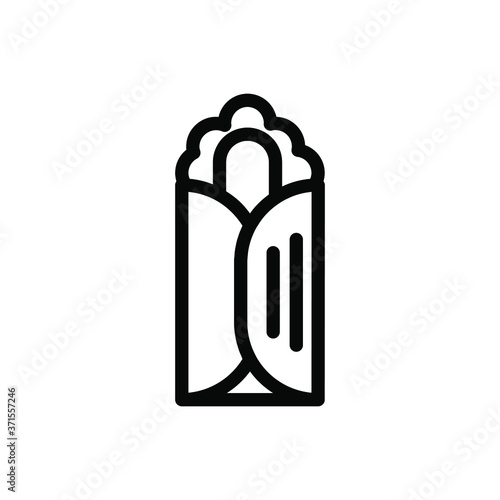 Burrito (Fast Food) icon outline vector. isolated on white background