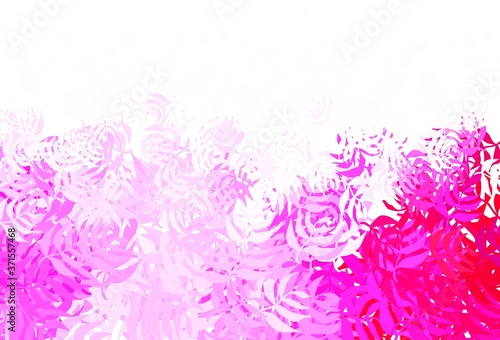 Fototapeta Naklejka Na Ścianę i Meble -  Light Pink vector elegant template with leaves.