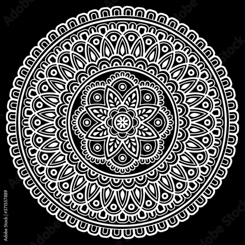 Mandala pattern large black and white