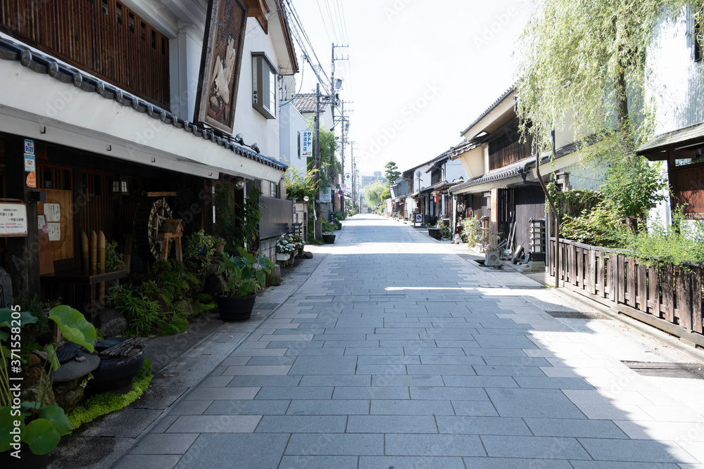 Townscape of Yanagimachi in Ueda Station on Hokkoku Road, in Ueda CIty, Nagano Prefecture Townscape of Yanagimachi in Ueda Station on Hokkoku Road, in Ueda CIty, Nagano Prefecture