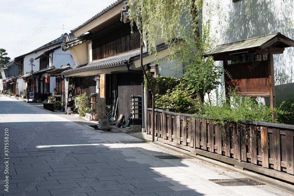 Townscape of Yanagimachi in Ueda Station on Hokkoku Road, in Ueda CIty, Nagano Prefecture