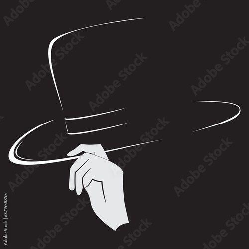 Hats contour and silhouette of the hand