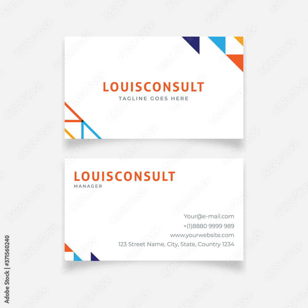 Minimalist shape colorfull with outline business card design template eps10