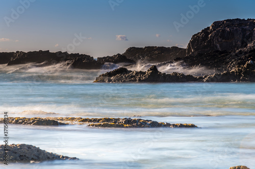 Winter at the bay - a seascape with rock formations