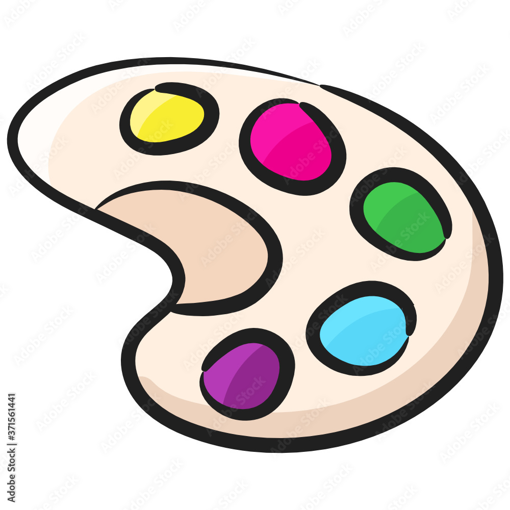 Water color palette, an icon design of drawing colors
Water color palette, an icon design of drawing colors