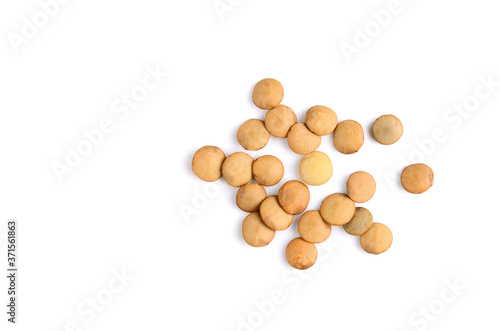 lentils on isolated white background