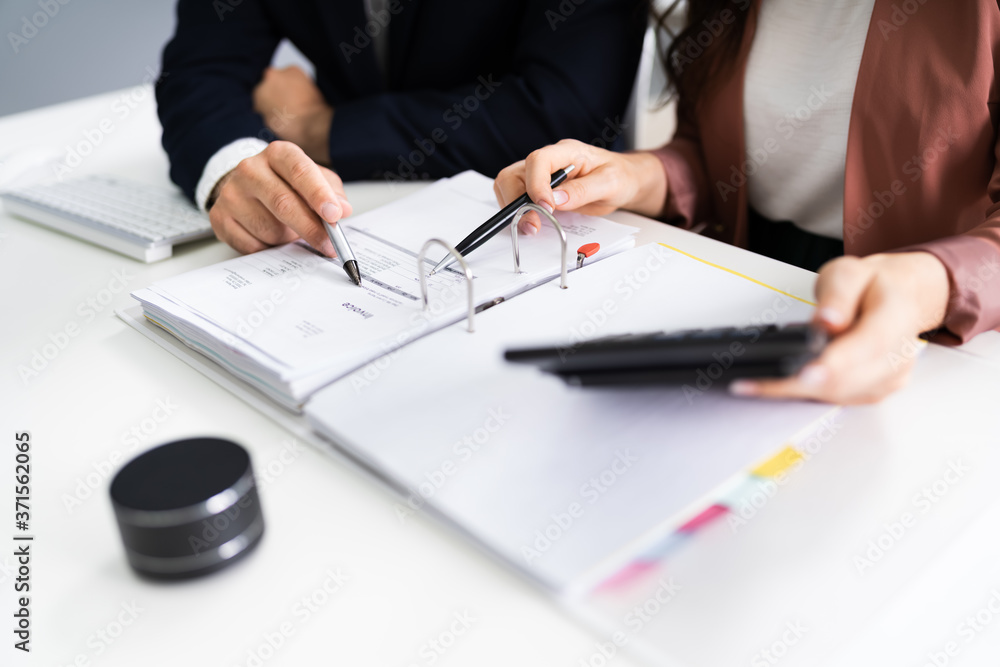 Accountant Managers Man And Woman Discussing Accountant Managers Man And Woman Discussing
