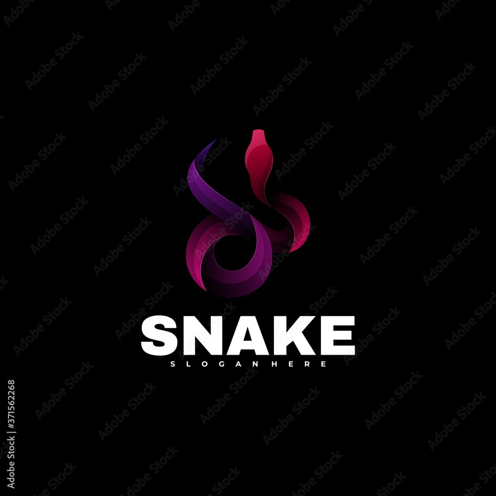 Fototapeta premium Vector Logo Illustration Snake Gradient Colorful Style.