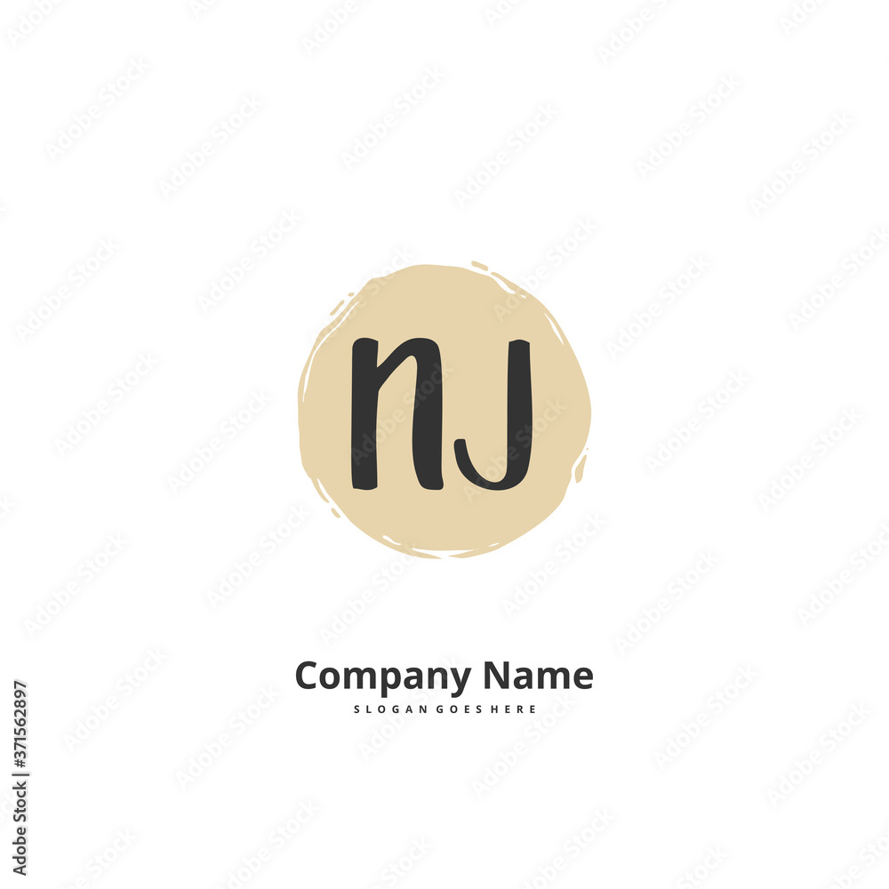 N J NJ Initial handwriting and signature logo design with circle. Beautiful design handwritten logo for fashion, team, wedding, luxury logo. N J NJ Initial handwriting and signature logo design with circle. Beautiful design handwritten logo for fashion, team, wedding, luxury logo.