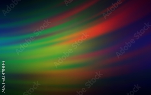 Dark Green, Red vector backdrop with bent lines. Colorful abstract illustration with gradient lines. A new texture for your ad, booklets, leaflets.