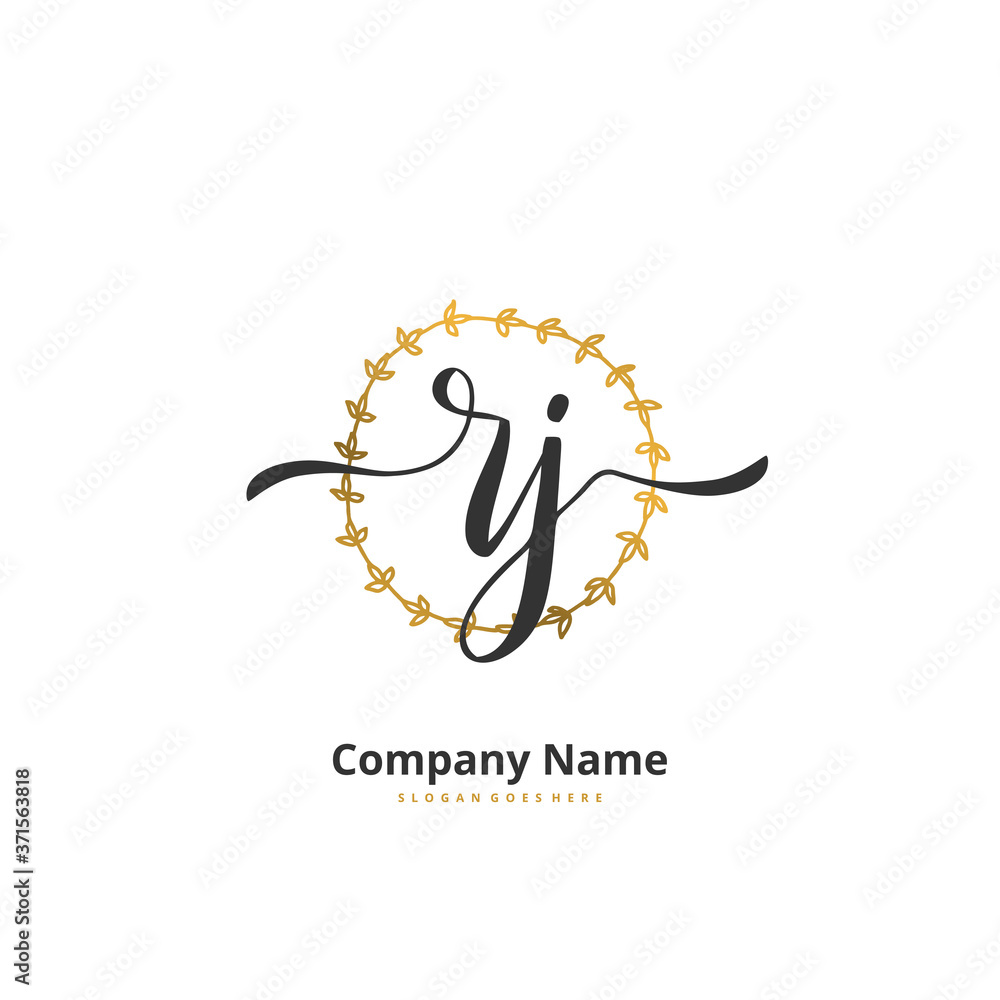 R J RJ Initial handwriting and signature logo design with circle. Beautiful design handwritten logo for fashion, team, wedding, luxury logo. R J RJ Initial handwriting and signature logo design with circle. Beautiful design handwritten logo for fashion, team, wedding, luxury logo.