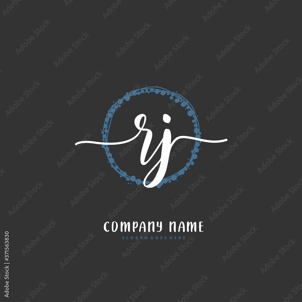 R J RJ Initial handwriting and signature logo design with circle. Beautiful design handwritten logo for fashion, team, wedding, luxury logo. R J RJ Initial handwriting and signature logo design with circle. Beautiful design handwritten logo for fashion, team, wedding, luxury logo.