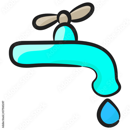 
A valve for liquid flow, water faucet icon
