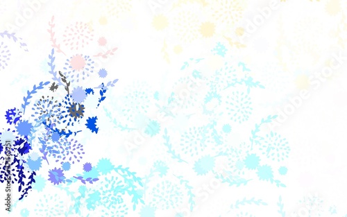 Light Blue, Yellow vector elegant template with flowers