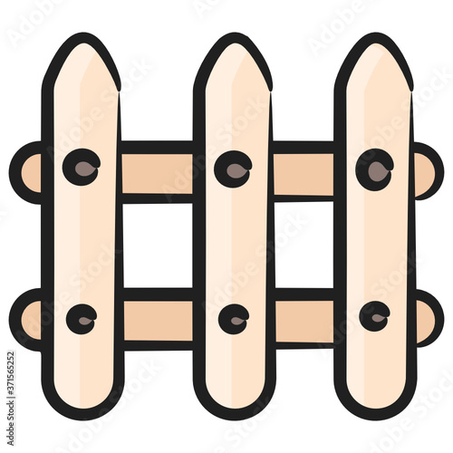 
Doodle design of fence icon, hurdle vector 
