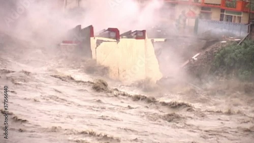 Heavy rainfall cloud burst in india holy river Ganges kedarnath  2013, killed thousand of pilgrims of all over world. photo