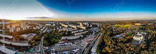 Jastrzębie Zdrój miasto na Śląsku, panorama z lotu ptaka