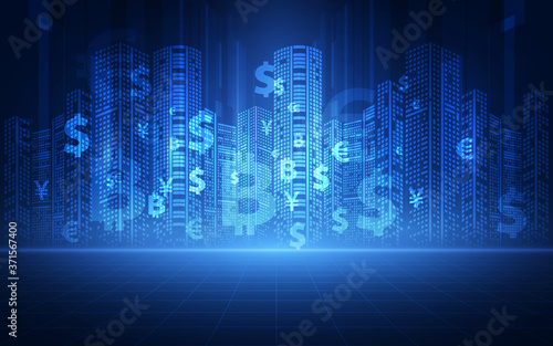 Financial technology concept. FinTech. Foreign exchange.