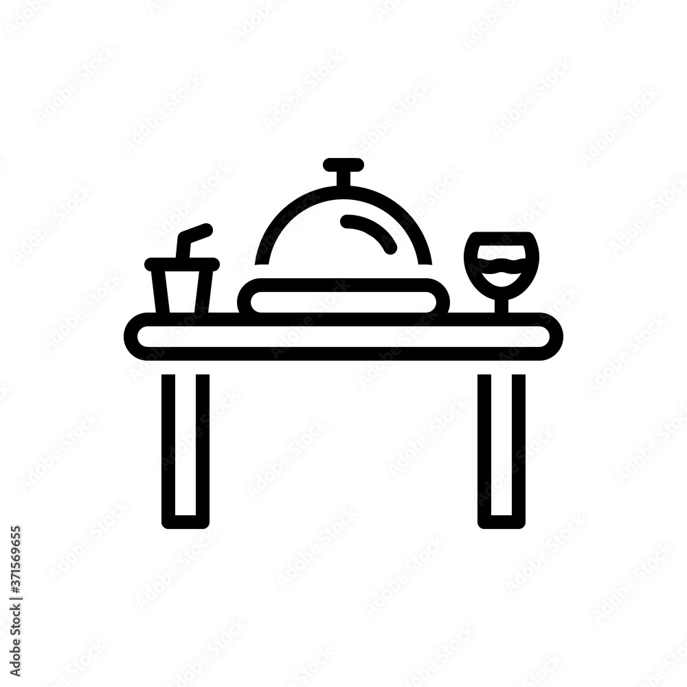 Black line icon for dinner Black line icon for dinner