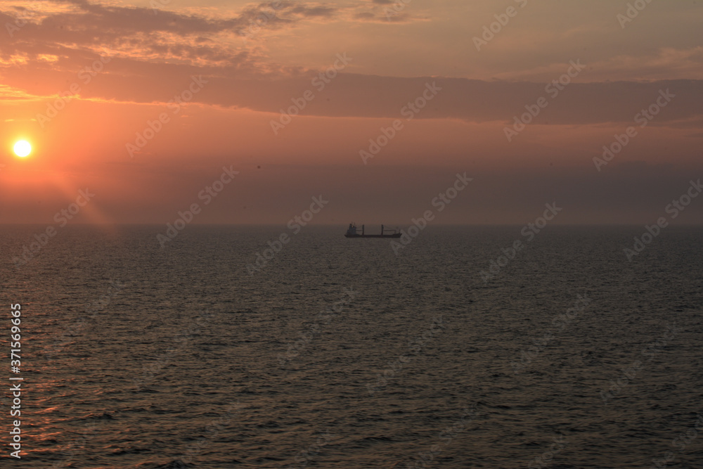 Sunset over the ocean