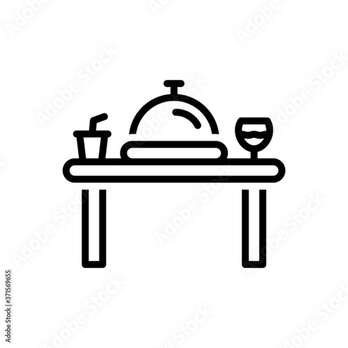 Black line  icon for dinner